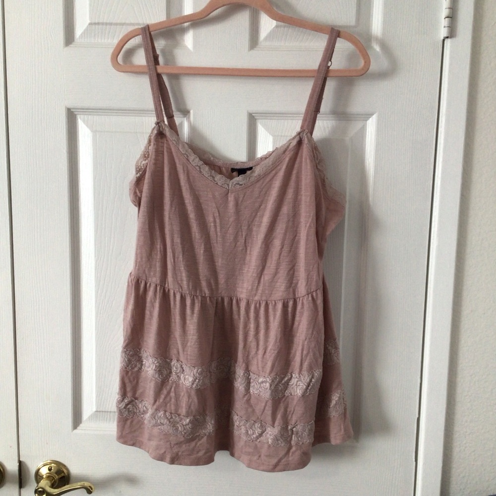 Torrid Blush Pink Lace Tank Top